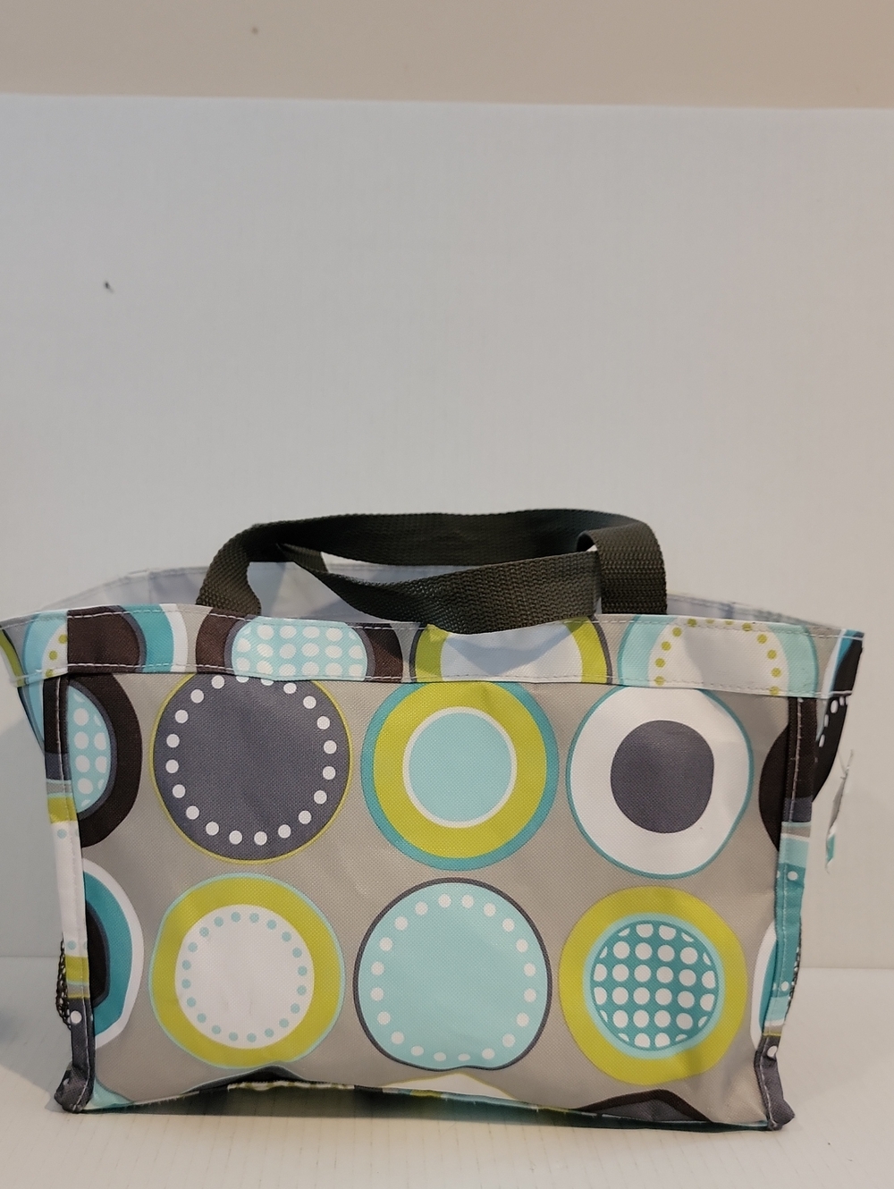 thirty-one Gray, Aqua & Lime Circle Print Tote Bag